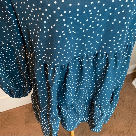 Casual Swing Ruffle Dress Fall Winter V Neck size large - Picture 7 of 7